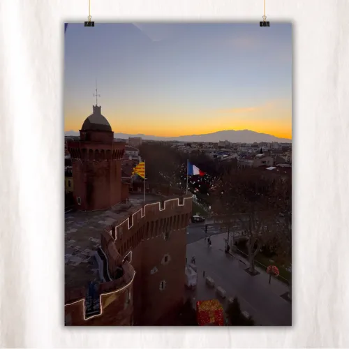 "Castillet + Canigou" (Sans cadre, 40x50 cm)