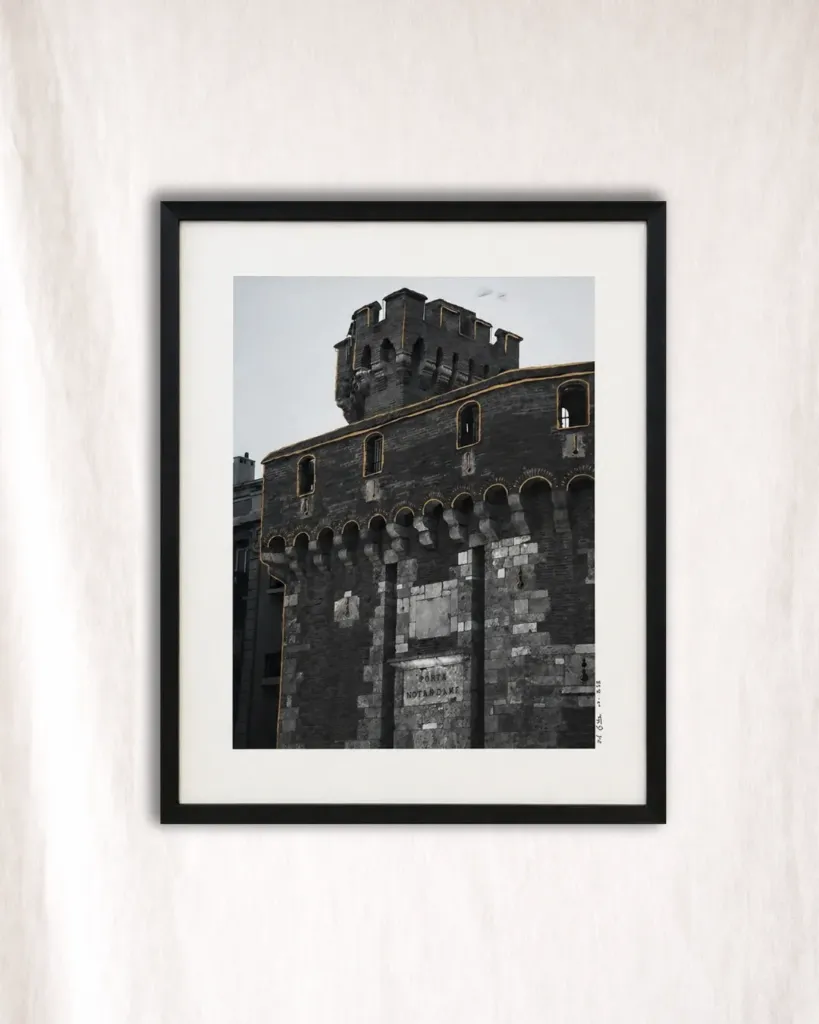 Tirage d'art "Castillet Porte Ntr Dame" - N&B OR